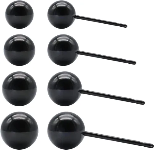 Vista 7 de Aretes de titanio con punta plana y bola, hipoalergénicos para mujeres y hombres, oro rosa, oroplatanegro, aretes redondos de 0.118 in a 0.236 in