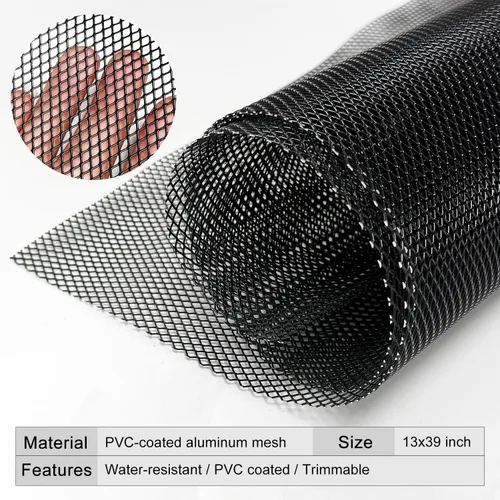 Vista 3 de Inserto de rejilla automotriz de aleación de aluminio (1, rombo de 0.118x0.236 in - negro)