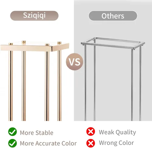 Vista 4 de Sziqiqi Jarrones de columna, centros de mesa de boda para mesas con platos, decoración de boda de 2 pies para ceremonia, moderno, rectangular
