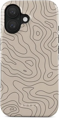Vista 66 de BURGA-Funda p/teléfono compatible c/iPhone 14 Plus, carcasa rígida híbrida de 2 capas + Funda protectora de silicona, almendras latte a lunares