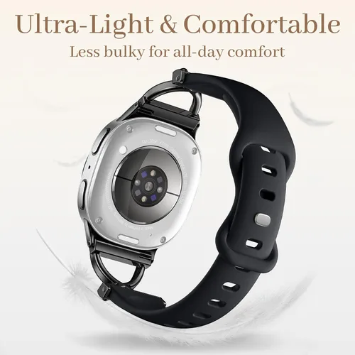 Vista 8 de Getino Correa delgada para Samsung Galaxy Watch 9/8 1.575 in 1.732 in y 8 2-negro