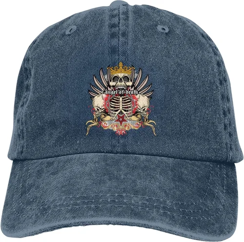 Vista 9 de Cowboy Hat Trendy Hats for Man and Women Djustable Four Season Outdoor Baseball Cap of Hell Skull with Angel Navy Blue