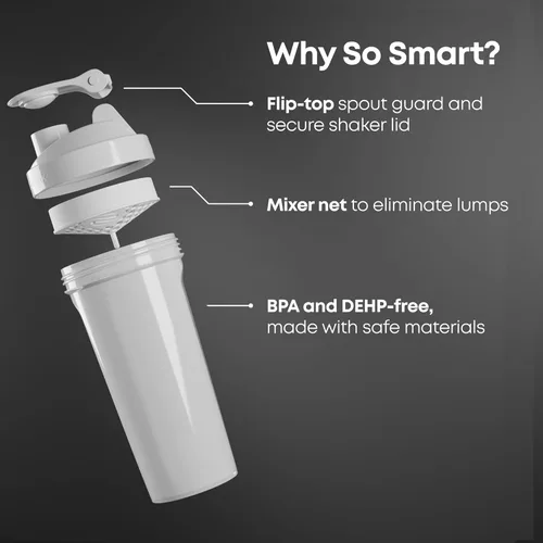 Vista 3 de Botella agitadora de proteínas Smartshake Lite Liga de la Justicia 800ml – Botella de agua DC Comics, botella agitadora para gimnasio sin BPA a