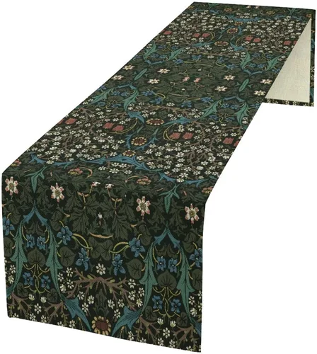 Vista 46 de Camino de mesa con diseño de patas de perro, lindo animal con estampado de patas de cachorro, decoración de fiesta de cumpleaños, casa de campo