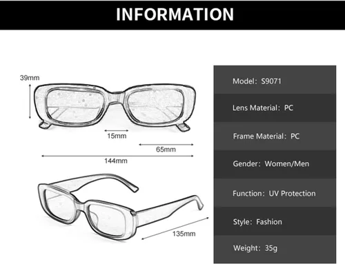 Vista 5 de Long Keeper - Gafas de sol rectangulares para mujer (protección UV 400)
