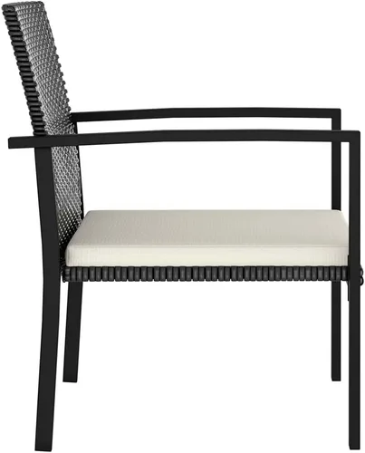 Vista 5 de vidaXL Sillas de comedor modernas, 2 piezas, silla de comedor de ratán para patio con cojín, silla de comedor de mimbre al aire libre para jardín