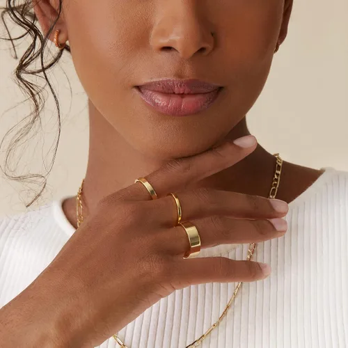 Vista 4 de PAVOI 18K Gold Plated 3 Rings Set Gold Stacking Rings for Women Stacking Ring Set