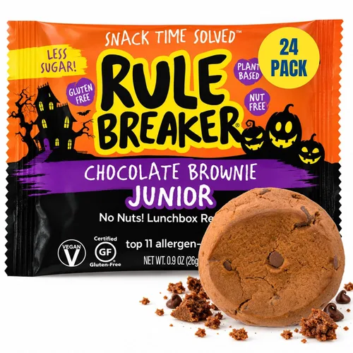 Vista 19 de Rule Breaker - Galletas veganas, sin gluten, sin nueces, hipoalergénicas, Kosher, envueltas individualmente, 1.9 oz, aperitivos