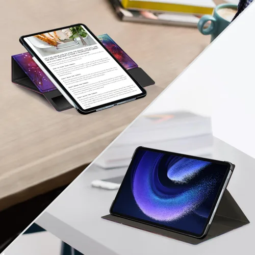 Vista 7 de Funda compatible con tablet Xiaomi Pad 6 de 11.0 pulgadas lanzada 2023 con soporte multiángulo para tableta Mi Pad 6 Pro giratoria ajustable