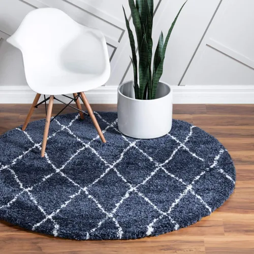 Vista 22 de Unique Loom Rabat Shag Collection - Alfombra de área con enrejado (2 pies 2 pulgadas x 3 pies 1 pulgada, rectangular, marfil puro/gris)