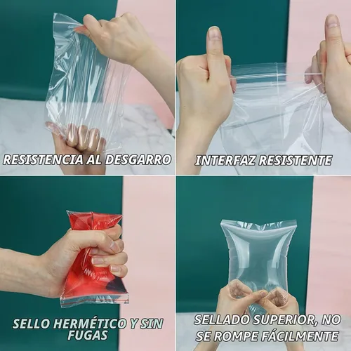 Vista 3 de Bolsas pequeñas de plástico transparente con cierre de 4 x 6 Bolsas de plástico transparente con cierre para fotos, joyas, panadería, golosinas