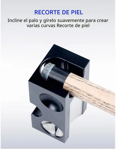 Vista 4 de Scott Edward Moldeador de punta de taco de piscina de aluminio 8 en 1, herramienta de accesorios para tacos de billar, herramienta de reparación