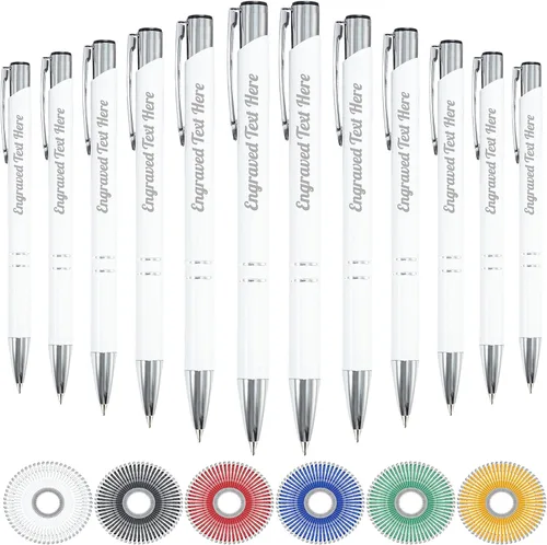 Vista 33 de Bolígrafos personalizados a granel con grabado sin nombre, bolígrafo de impresión personalizada, bolígrafo de metal pastel, regalo personalizado