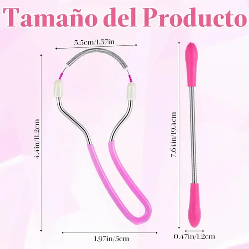 Vista 2 de 4 unidades de removedor de cabello de resorte, herramienta de enhebrado para cara, removedor de vello facial de primavera reutilizable con bucle