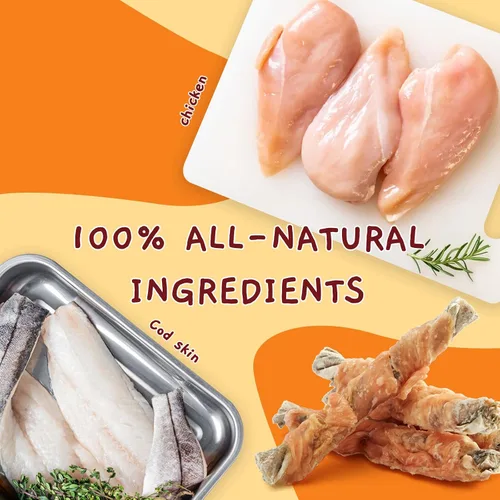 Vista 3 de Jungle Calling Golosinas para perros, golosinas masticables para perros con alto contenido de proteínas, dientes y pelaje saludables, palitos