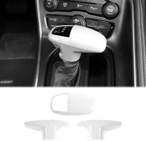 Vista 15 de CheroCar Funda para perilla de palanca de cambios Dodge Accesorios internos para Dodge Challenger Charger 2015-2022, para Dodge Durango 2018-2022