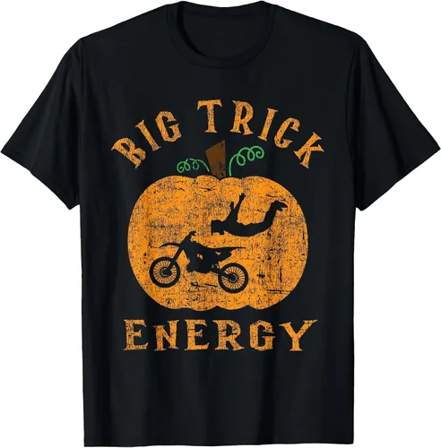 Vista 31 de Dirt Bike Motocross Halloween - Pumpkin Jack O Lantern T-Shirt Asphalt Grey