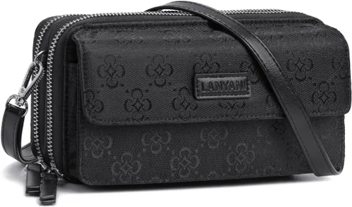 Vista 29 de Lanyani Cartera Cruzada RFID con Correa de Muñeca y Bolsillo para Teléfono para Mujeres de Cuero Vegano