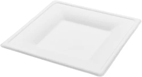 Vista 8 de KARAT EARTH Plato cuadrado de bagazo, platos desechables ecológicos, color blanco, 500 piezas (6 x 6 pulgadas)