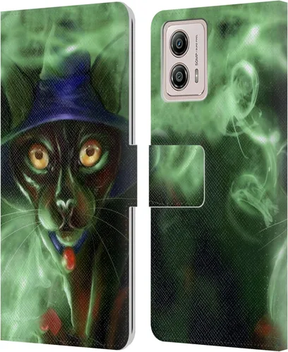 Vista 12 de Head Case Designs Officially Licensed Ash Evans Butterfly Sky Black Cats Leather Book Wallet Case Cover Compatible with Motorola Moto G53 5G