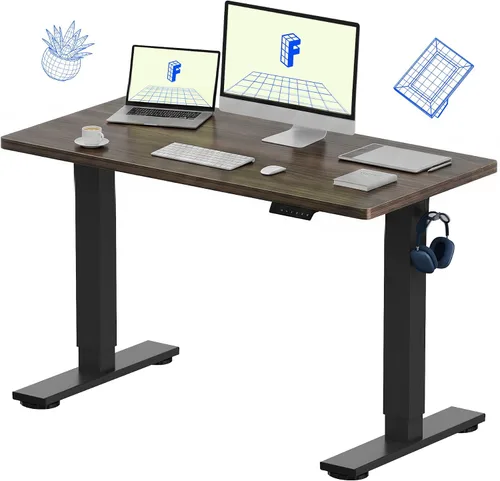 Vista 37 de FLEXISPOT EN1 - Escritorio de pie de una pieza, 40"x24" de escritorio sin costuras, eléctrico, altura ajustable para oficina en casa, salas de Negro
