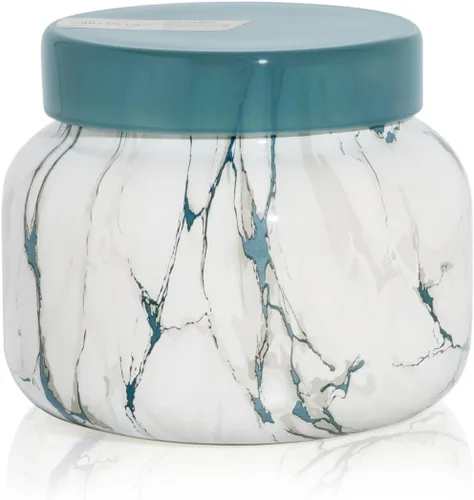 Vista 14 de Velas Capri Blue de Frasco de Mármol Moderno - Velas de Lujo para Aromatizar el Hogar - Mezcla de Cera de Soja de Larga Duración