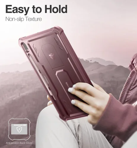 Vista 11 de Dexnor Funda para Samsung Galaxy Tab S7 FE de 12.4 pulgadas (2021), [protector de pantalla y soporte integrados] con soporte para bolígrafo Rojo