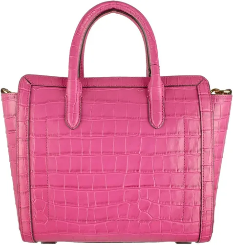 Vista 4 de LAUREN Ralph Lauren - Tyler grande de cocodrilo en relieve 24 Shopper Medium Nouveau rosa brillante, talla única, Nouveau Bright Pink, talla única
