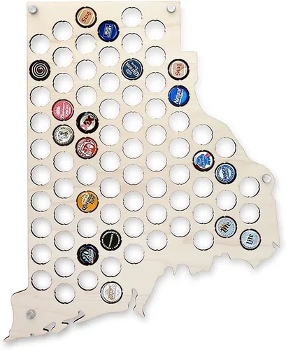 Vista 33 de Torched Tapa de cerveza Mapa Alabama, Estados Unidos tapa de cerveza titular decoración de pared, regalo para amantes de la cerveza para hombres