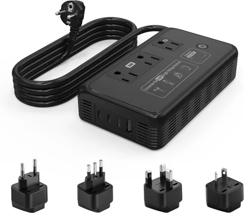 Vista 10 de Adaptador de convertidor de corriente 2000W Combo, convertidor de voltaje Gris