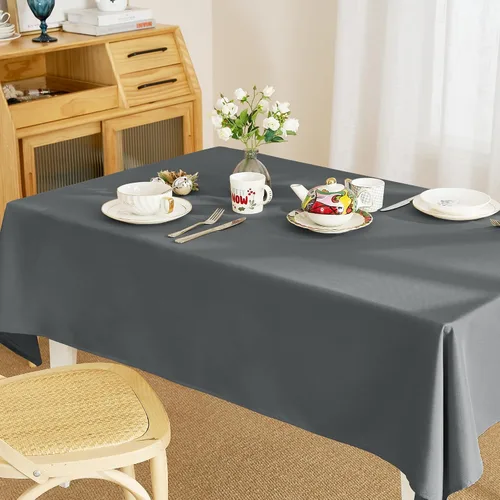 Vista 23 de RYB HOME - Mantel rectangular de Patchwork colorido - Mantel a prueba de derrames y resistente a los arañazos para mesa de 6 pies con flores