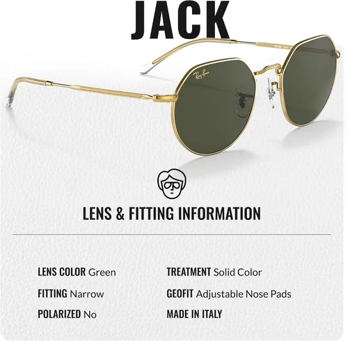 Vista 4 de Ray-Ban RB3565 Jack - Gafas de sol de forma cuadrada redonda con kit oficial de gafas