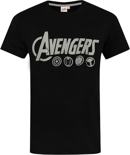 Vista 5 de The Avengers - Conjunto de pijama y camiseta para hombre con logotipo de Marvel, Negro