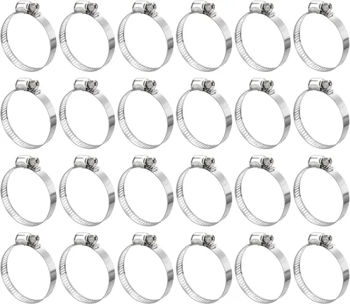 Vista 7 de uxcell Abrazadera de manguera de engranaje helicoidal, 12 abrazaderas de manguera de acero inoxidable ajustables de 1 a 1 1/2 pulgadas para asegurar