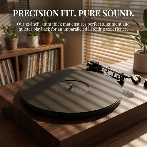 Vista 7 de Alfombrilla acrílica para tocadiscos Slipmat para discos: Alfombrillas deslizantes de vinilo para plato de 12 pulgadas, accesorios para tocadiscos