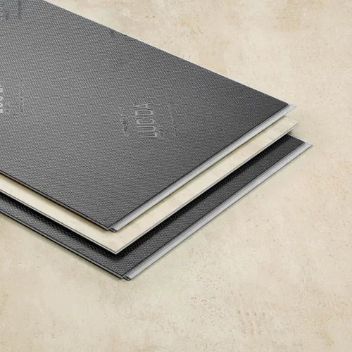 Vista 2 de Lucida Surfaces Azulejos de vinilo de lujo Azulejos con aspecto de piedra Pisos entrelazados Apto para bricolaje MaxCore Terra 6 pulgadas