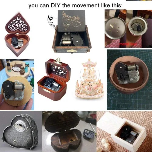 Vista 6 de Pursuestar Es un pequeño mundo, caja de música de cuerda, mecanismo musical de reloj de Yunsheng para reemplazo de cajas de música de bricolaje