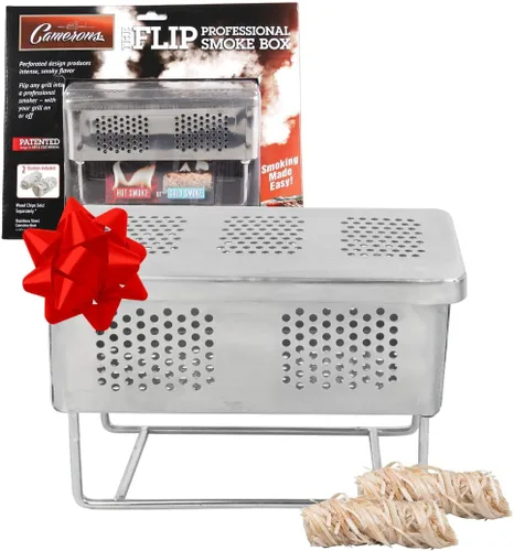 Vista 9 de Camerons The Flip - Caja profesional para ahumadores calientes y fríos, caja de humo patentada para parrilla de gas o carbón con Firestarters