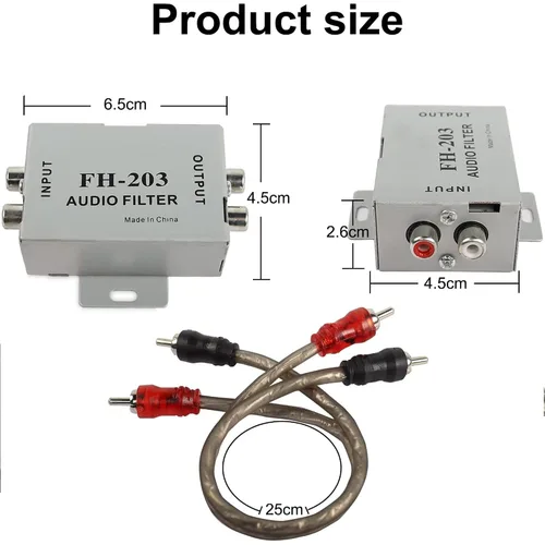 Vista 4 de XMSJSIY Filtro aislante de ruido de audio para automóvil, 2 canales RCA de señal de tierra supresor de ruido eliminador de filtro para amplificador
