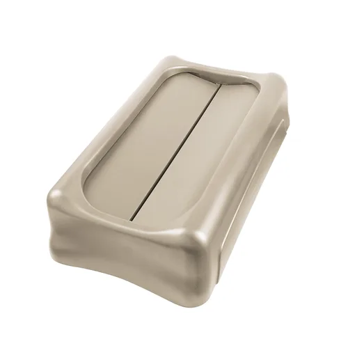 Vista 2 de Rubbermaid Commercial Products, Tapa basculante SLIM JIM para uso con contenedores ventilados SLIM JIM de 16/23 galones, color beige