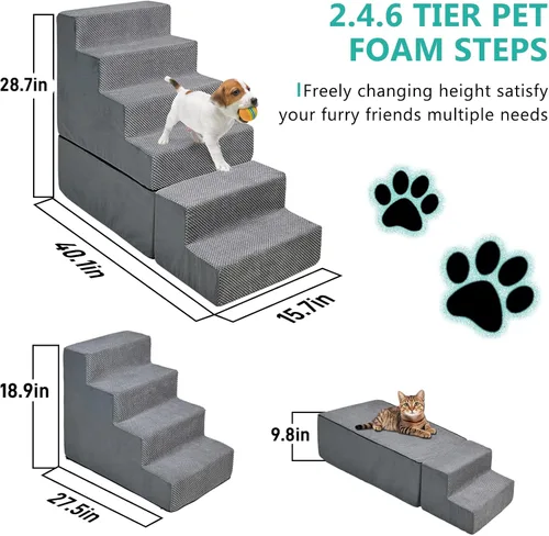 Vista 10 de Escalera para perros para camas altas de 30 pulgadas de alto