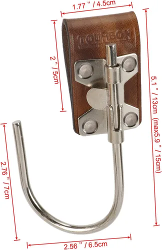 Vista 3 de TOURBON Soporte de taladro de cuero para cinturón Herramienta Gancho Holster