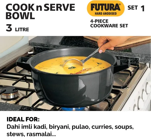 Vista 7 de Futura - Juego de utensilios de cocina anodizados duros, 4 piezas (LS1)