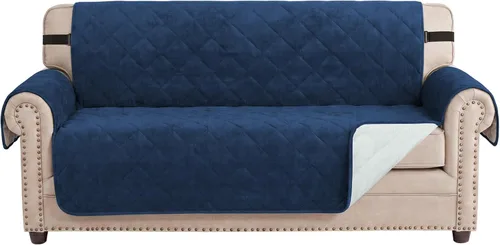 Vista 72 de H.VERSAILTEX Funda reversible para silla, protector de muebles antideslizante, resistente al agua, con correas elásticas de 2 pulgadas