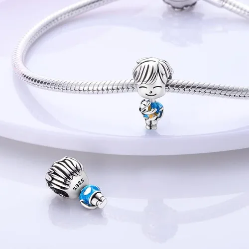 Vista 3 de CYCUFF Abalorios de plata de ley 925 adecuados para collares de dijes, pulseras, abalorios, joyería de regalo para mujeres, familiares y amigas