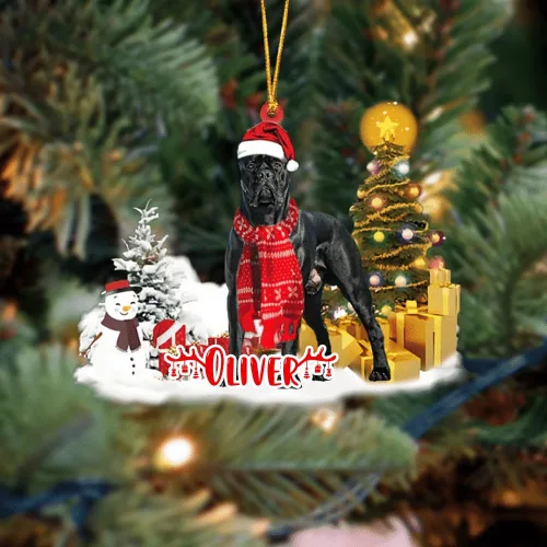 Vista 18 de NAZENTI Adorno personalizado de gato abisinio con árbol de pino, adorno de Navidad personalizado para perros amantes de las mascotas, colgante
