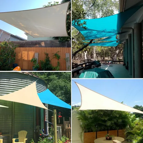 Vista 2 de TANG Toldo impermeable de 10 x 15 pies, para exteriores, bloqueo UV, borde curvado para patio, piscina, pérgola, turquesa