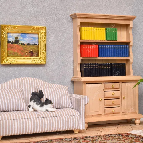 Vista 4 de iLAND Accesorios de casa de muñecas en miniatura para muebles de casa de muñecas a escala 1:12, marcos de casa de muñecas con juego de pinturas