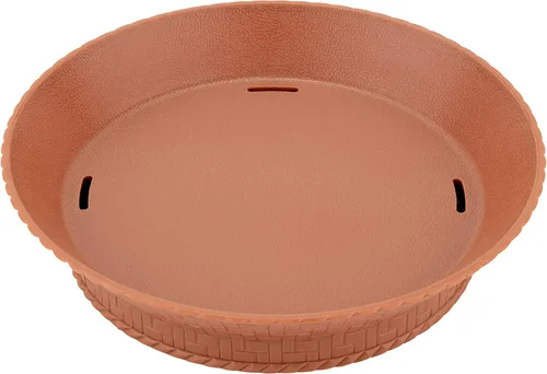 Vista 2 de G.E.T. RB-894-TER-EC - Cesta redonda para servir con base, 7.27 pulgadas, color terracota (juego de 4)