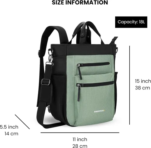 Vista 3 de Sherpani Soleil, mochila convertible antirrobo, bolsa 3 en 1, bolso cruzado, bolsa de viaje de 18 L, se adapta a portátiles de 13 pulgadas